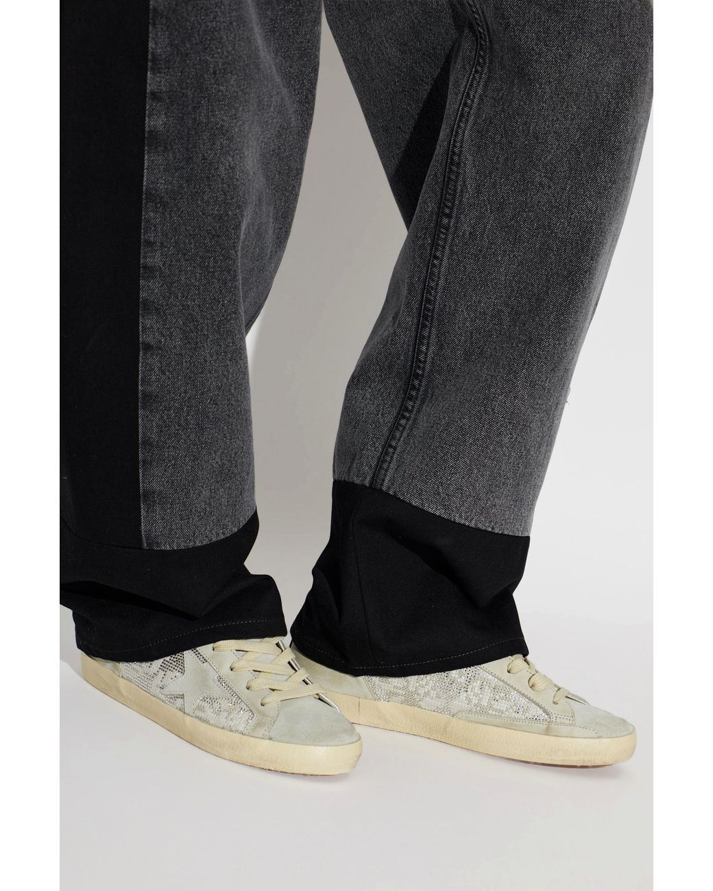 Golden Goose Deluxe Brand Gray 'Super-Star Double Quarter With L' Sports Shoes