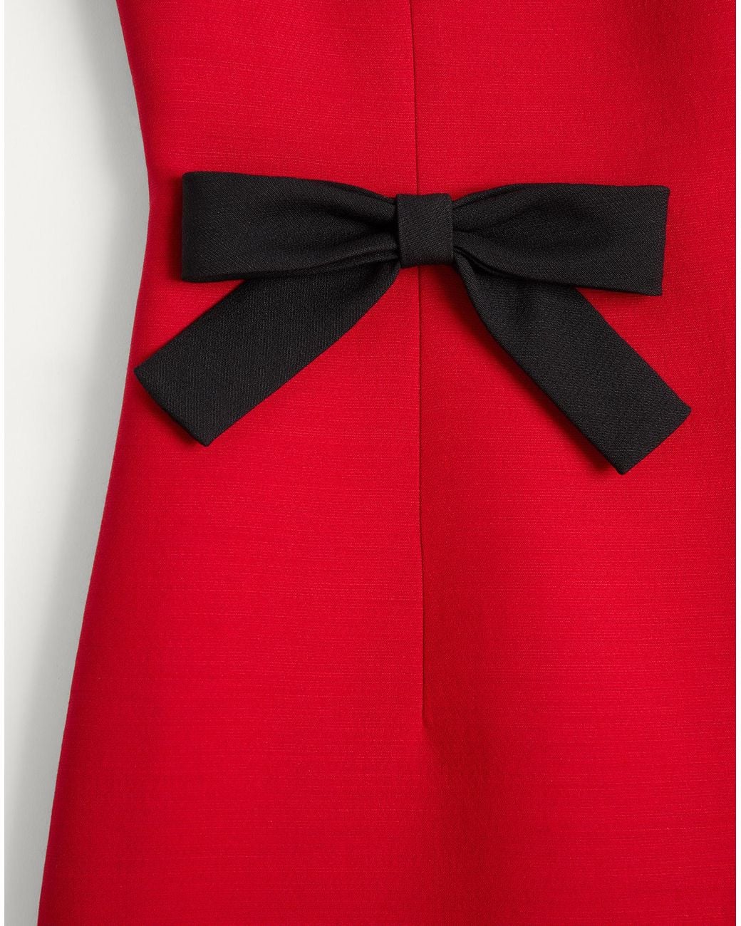 Valentino Red Bow V-Neck Mini Dress