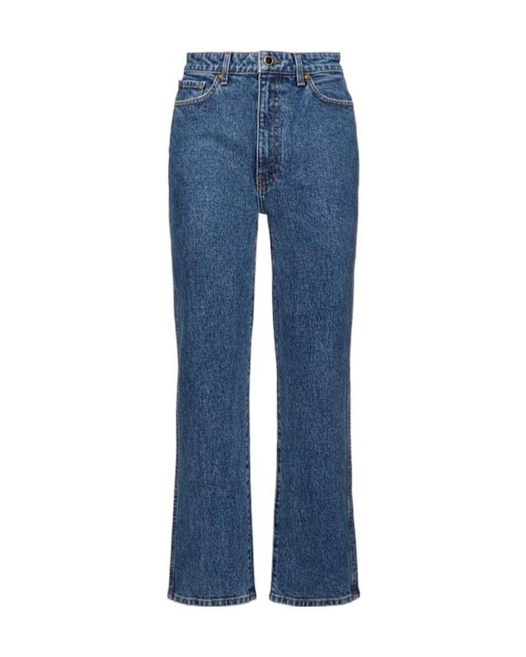 Khaite Blue High-Waisted Flare Jeans