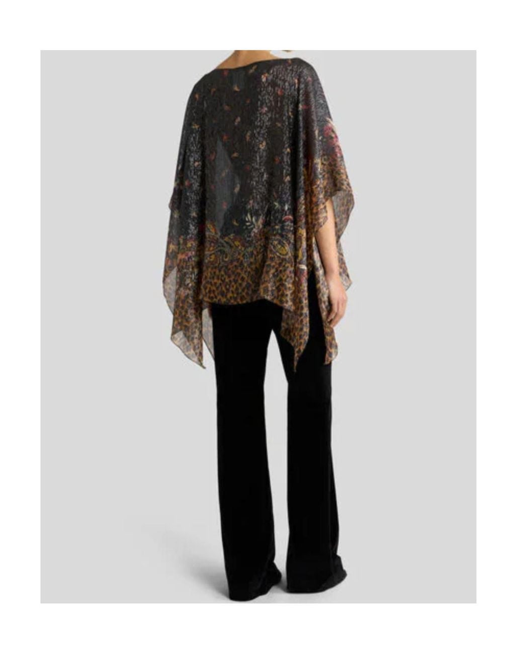 Etro Black Pattern-Printed Cape