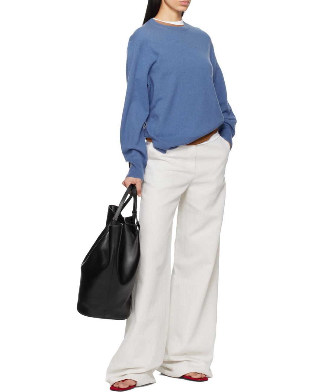 Totême Blue Totême Dropped-Shoulder Cashmere Sweater