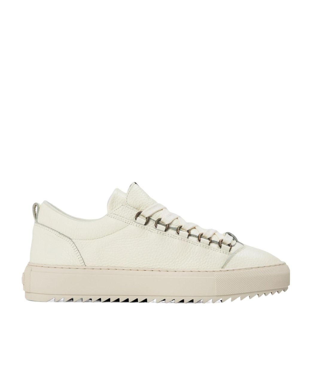 Represent White Grained Leather Thick Sole Low-Top Sneakers for men