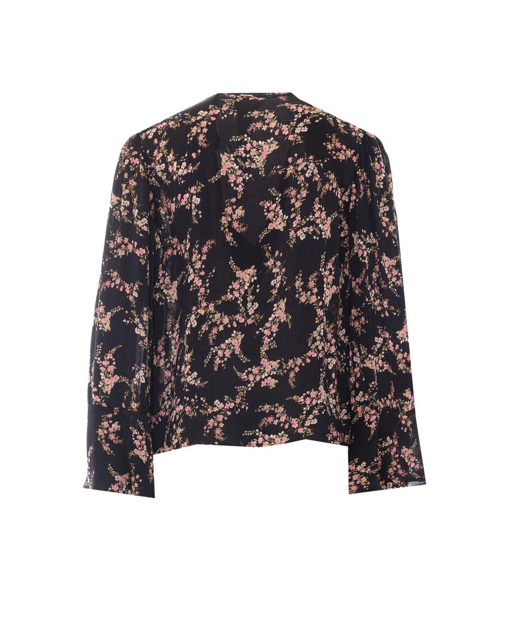 Twinset Black Floral Long-Sleeve Top
