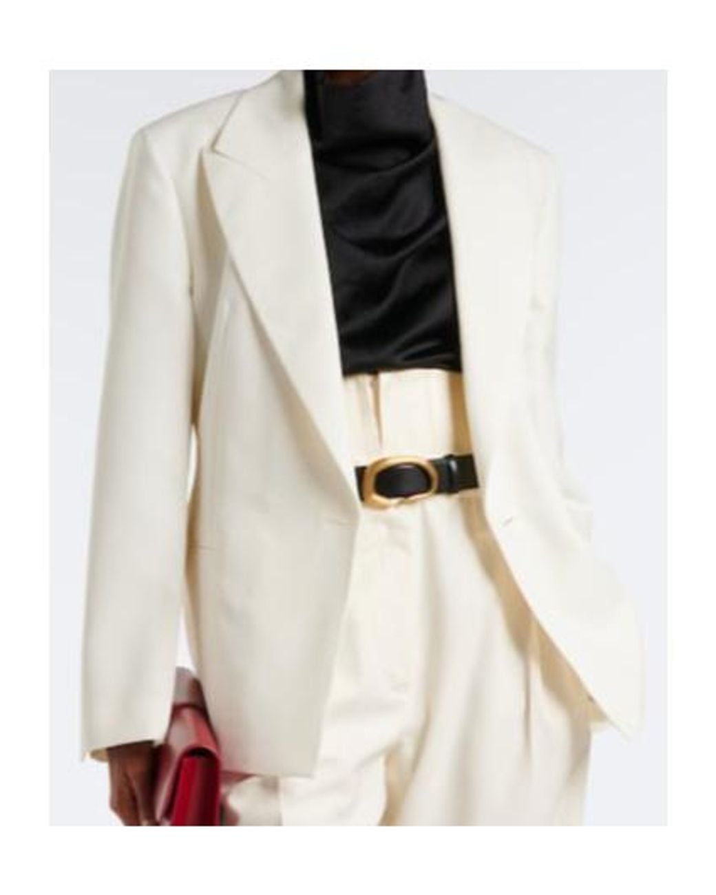 Rohe White Double-Breasted Virgin Wool Blazer