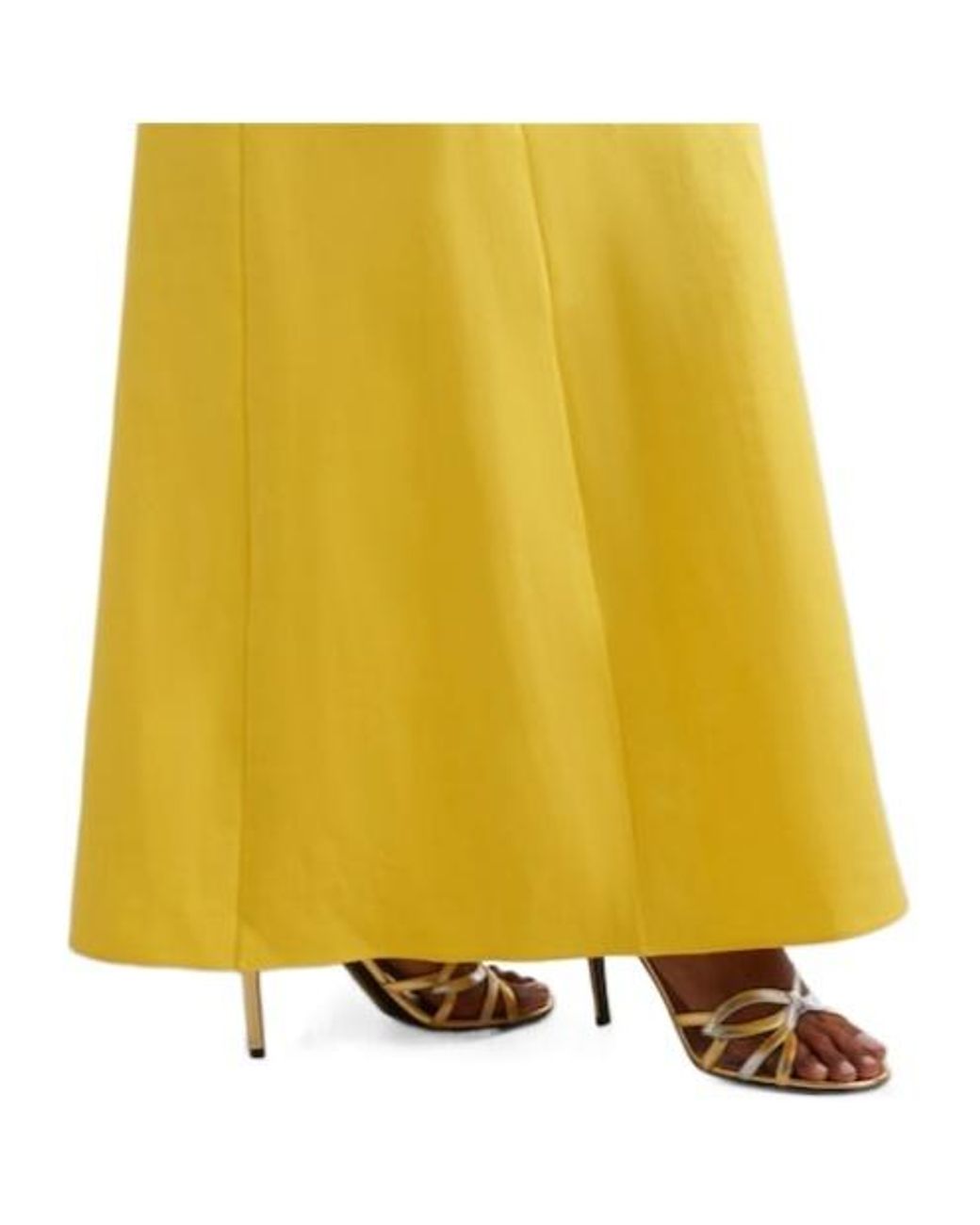 Valentino Yellow Embellished Linen Gown