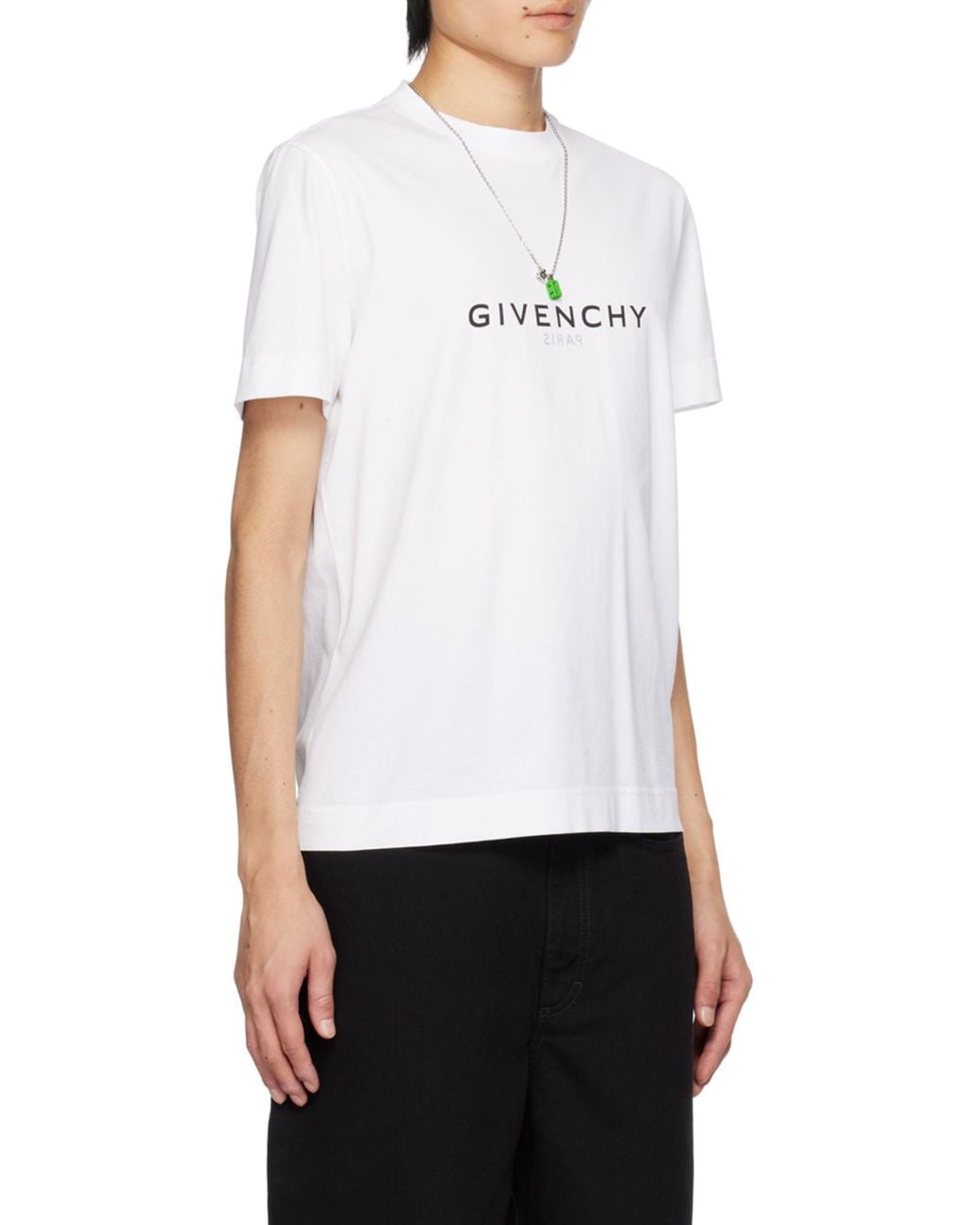 Givenchy White Logo Printed Crewneck T-Shirt for men