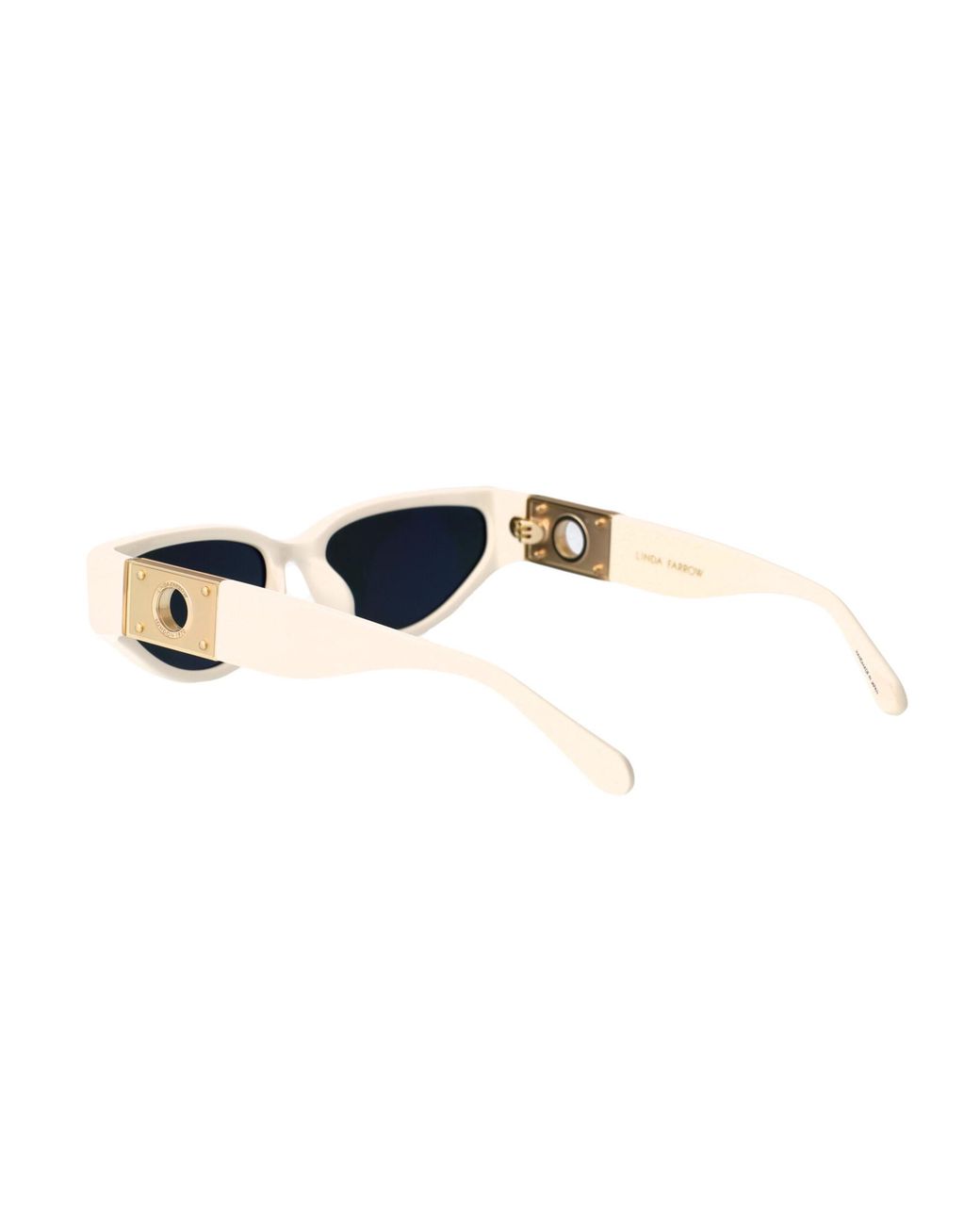 Linda Farrow White Tomie Cat-Eye Sunglasses