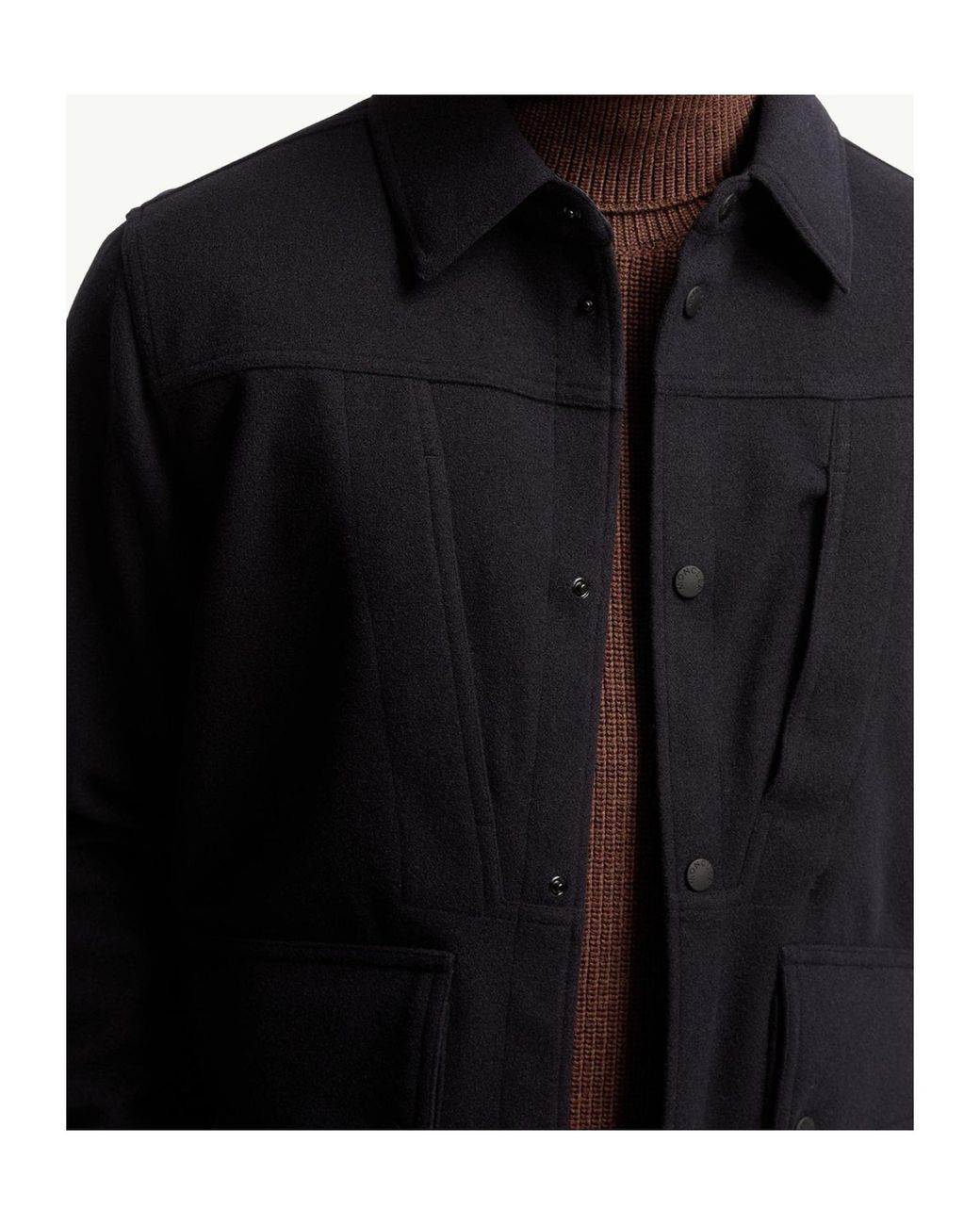 Moncler Blue Interlock Long Sleeve Shirt for men