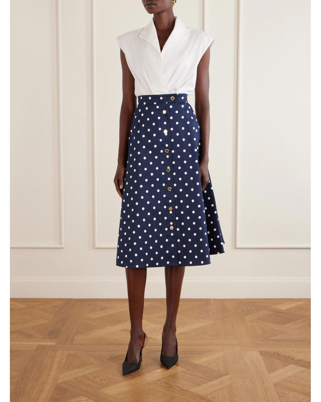 Carolina Herrera White Cotton-Blend Shirt
