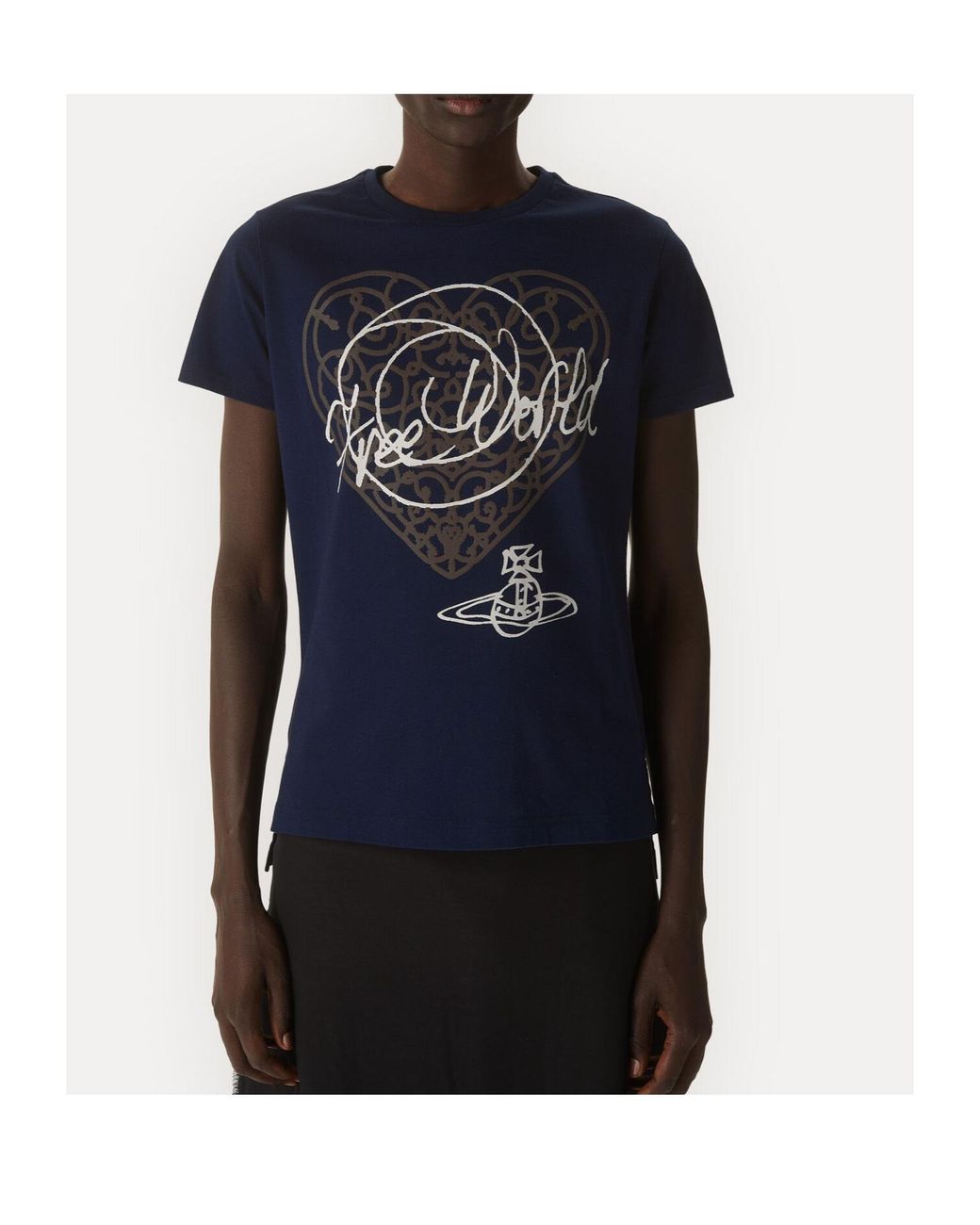 Vivienne Westwood Blue Free World-Heart Peru T-Shirt for men