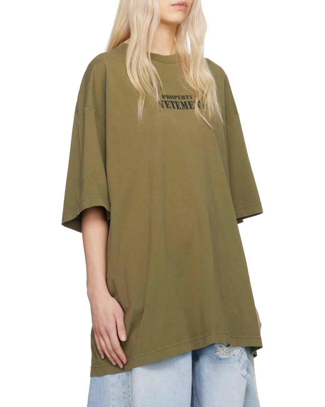 Vetements Green Property Of Cotton T-Shirt for men
