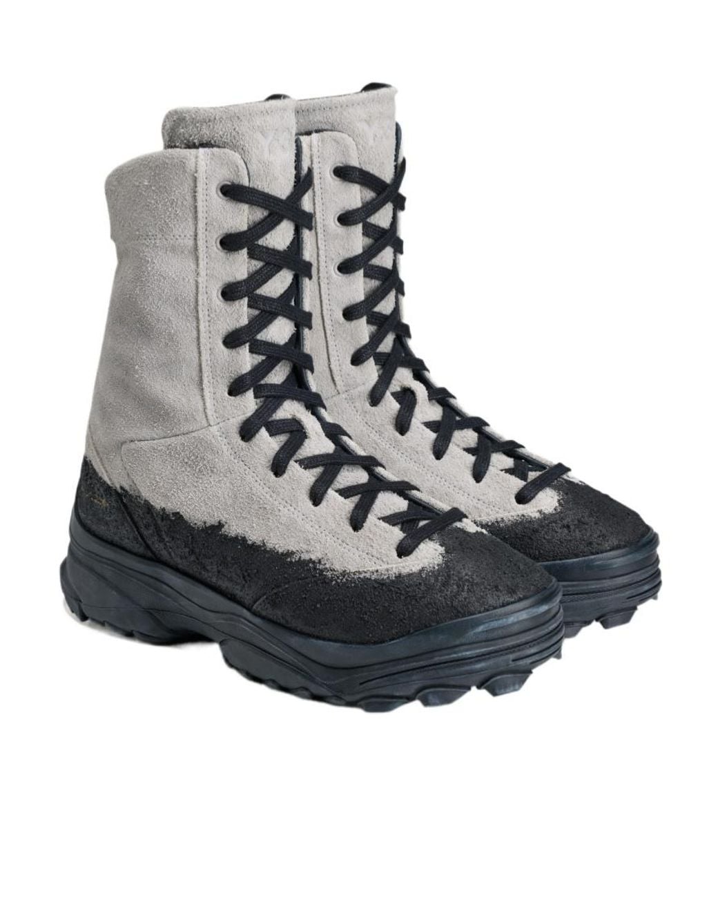 Y-3 Gray Suede Panelled Boots for men