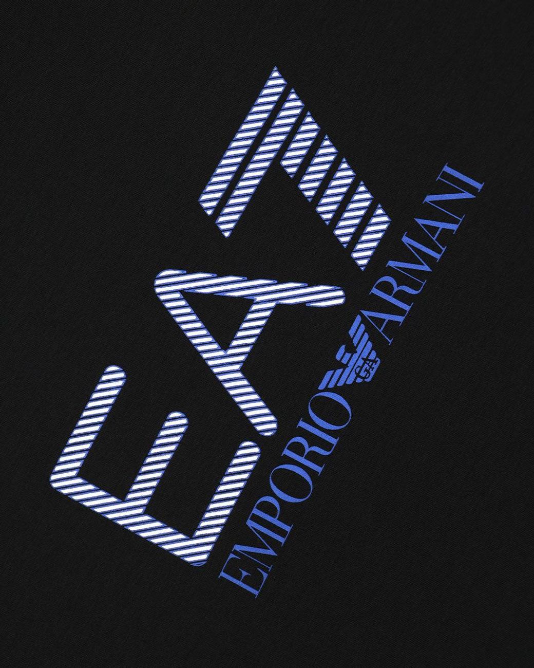 EA7 Black Logo Crew-Neck T-Shirt for men