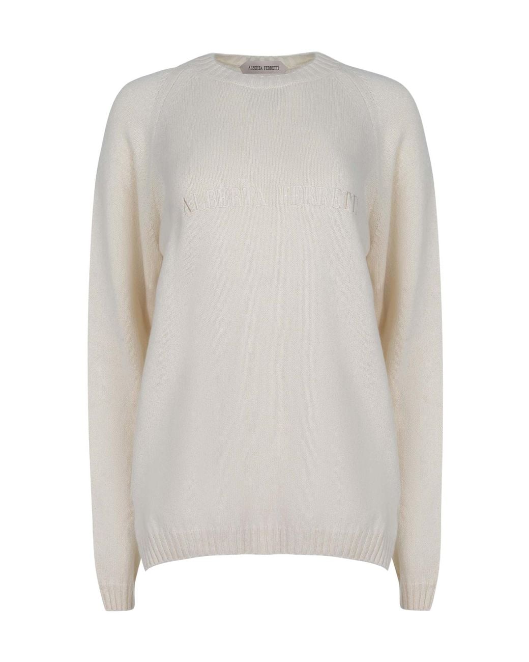 Alberta Ferretti White Crew Neck Sweater