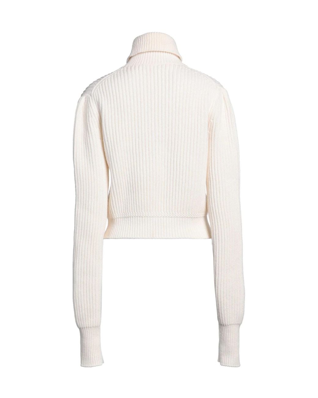 Dolce & Gabbana White Solid-Color Turtleneck Long Sleeves