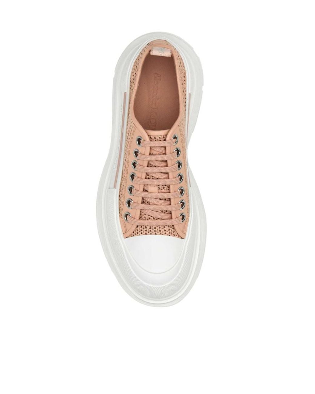 McQueen White Oversized Woven Lace-Up Sneakers