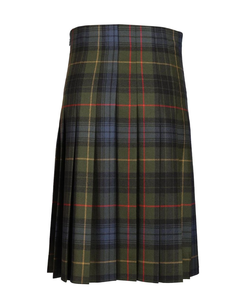 Etro Green Pleated Checked Midi Skirt