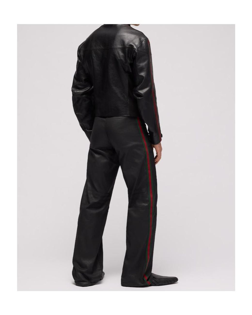 Gucci Black Web-Trim Wide-Leg Pants for men
