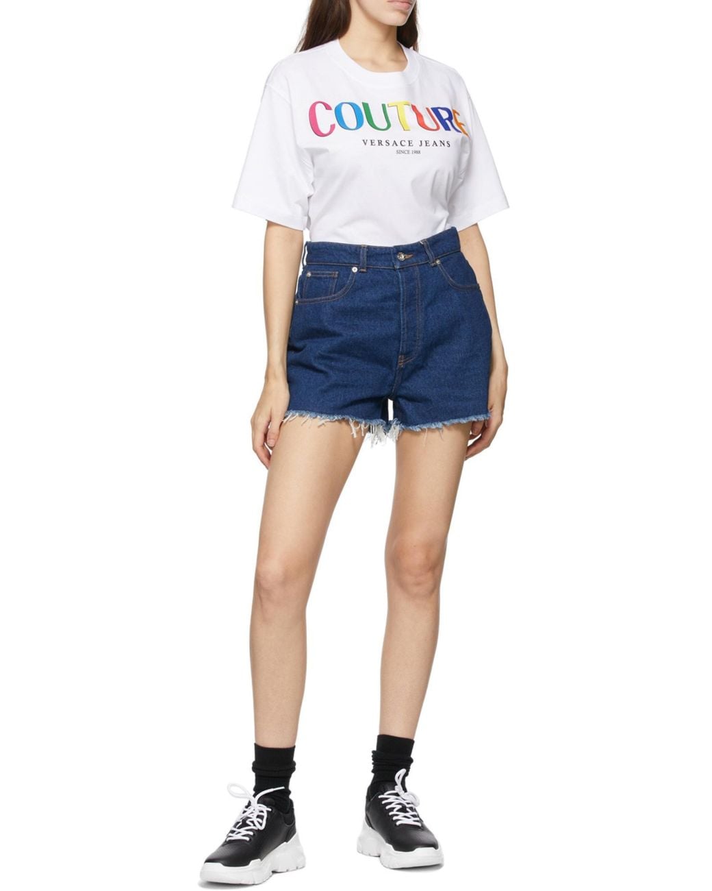 Versace Jeans White Logo-Print T-Shirt