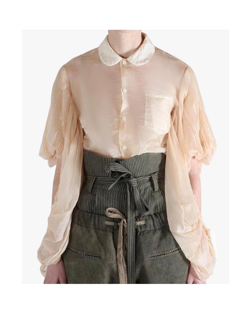 Comme des Garçons Pink Puff-Sleeve Blouse