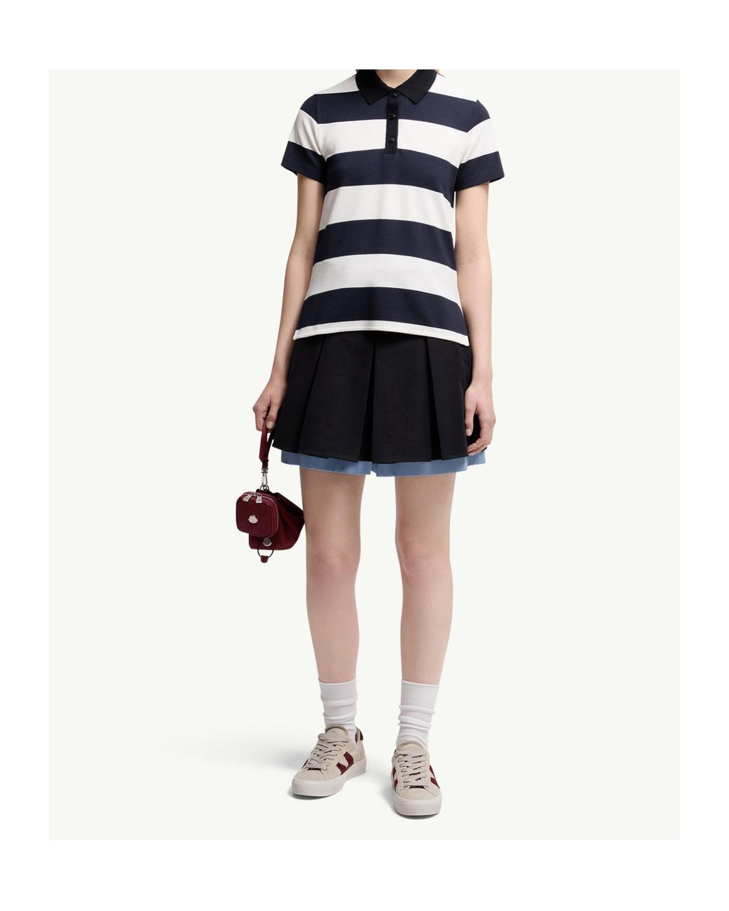 Moncler Blue Striped Polo Shirt
