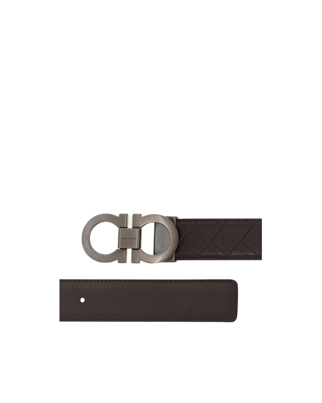 Ferragamo White Reversible And Adjustable Gancini Belt for men