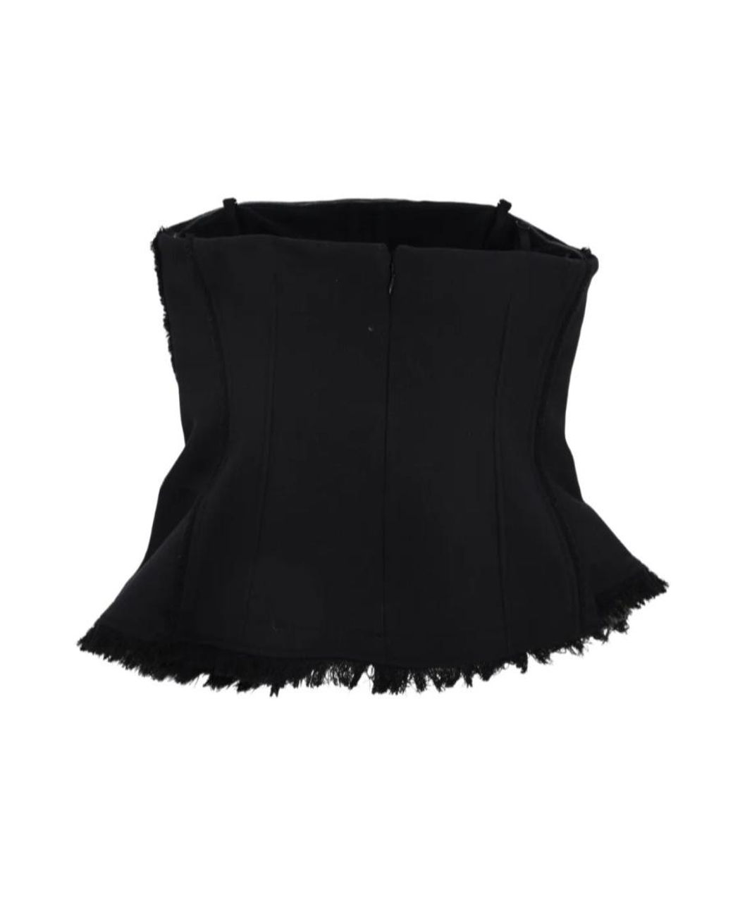Jonathan Simkhai Black Theodora Fringed Top