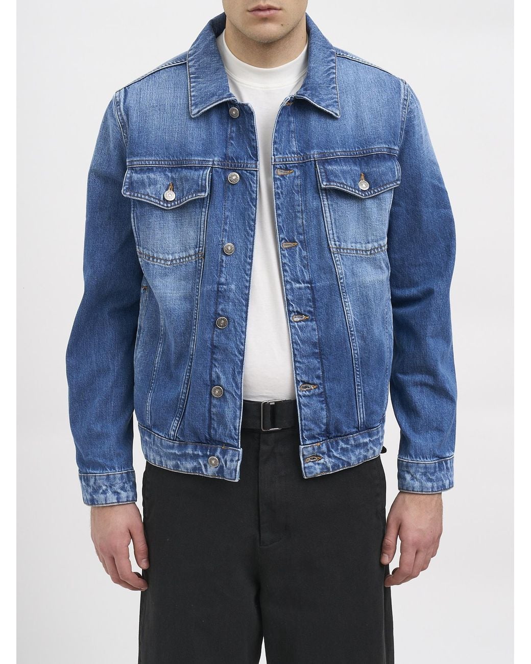 Dondup Blue Faded-Effect Denim Jacket for men