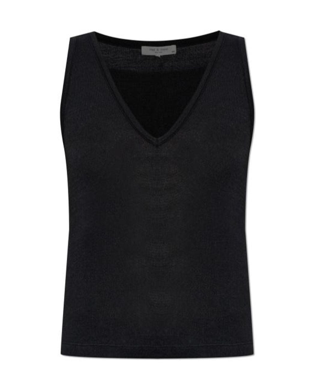 Rag & Bone Black Fitted V-Neck Tank Top