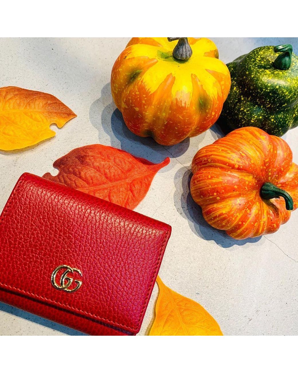 Gucci Red Leather Card Case