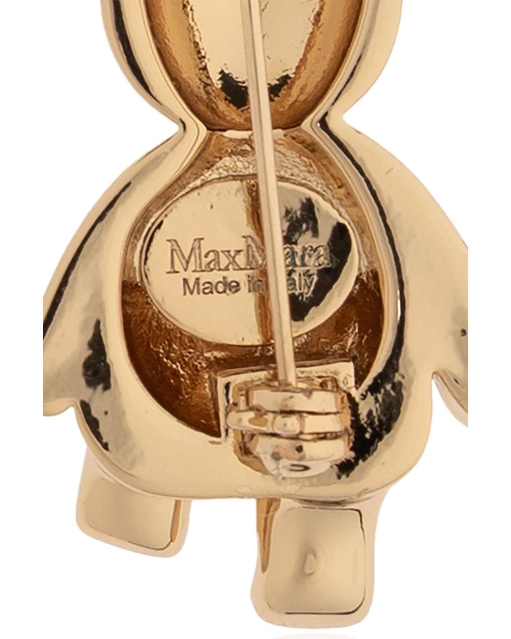 Max Mara Metallic Teddy Logo Brooch