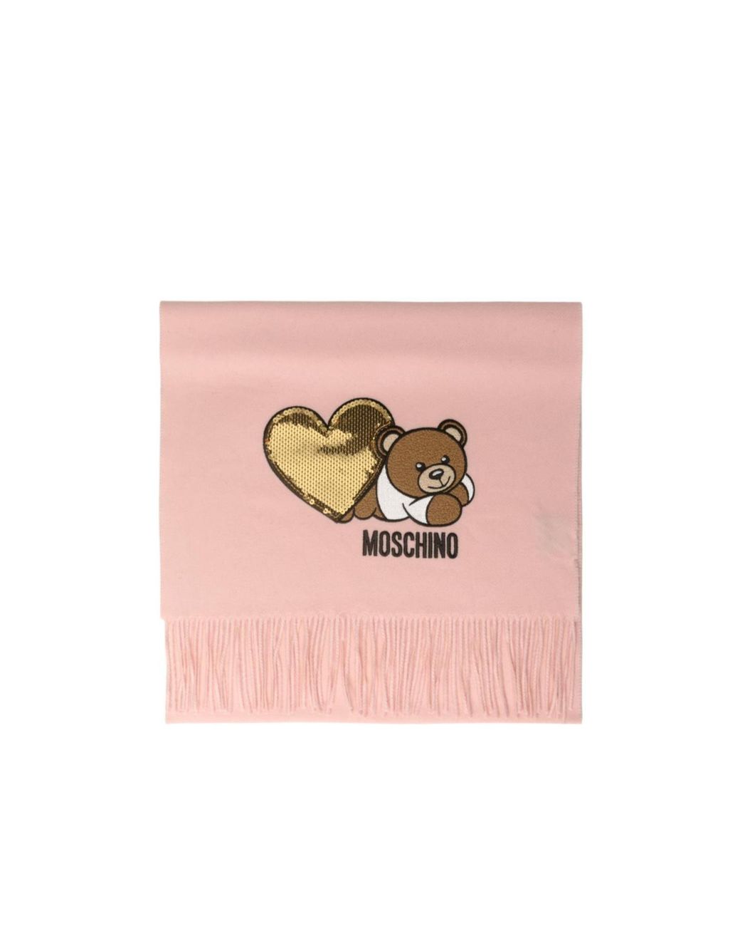Moschino Pink Teddy Bear-Embroidered Scarf for men