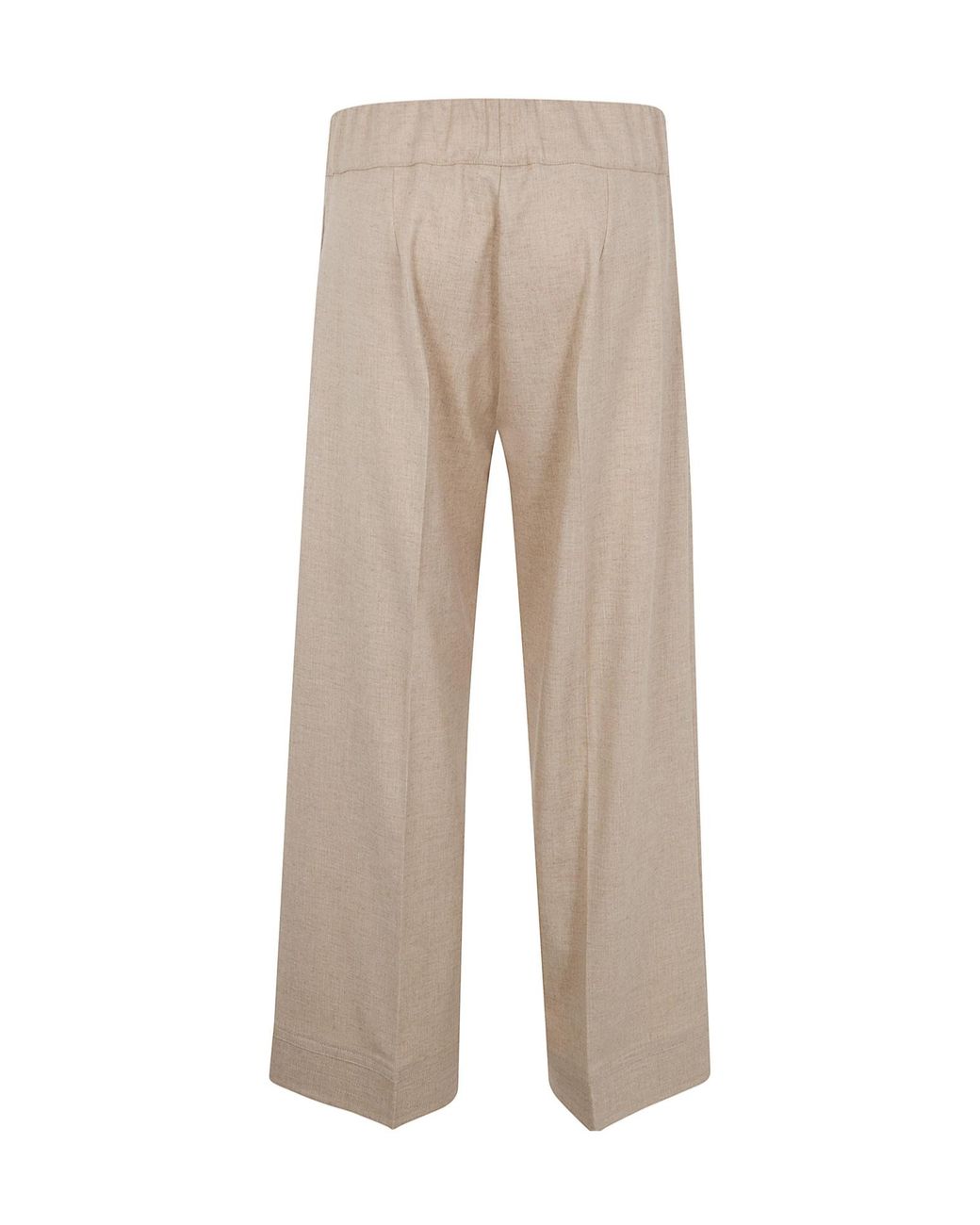 D.exterior Natural Flannel Wide-Leg Pants