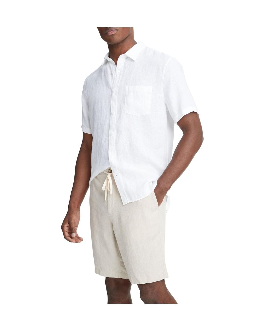 Vince White Drawstring Shorts for men