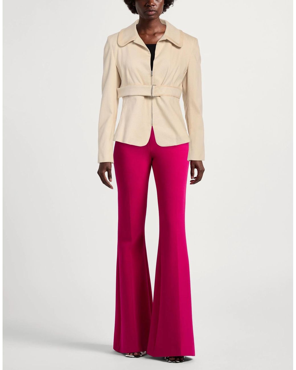 Sportmax Natural Minimalist Long Sleeve Coat