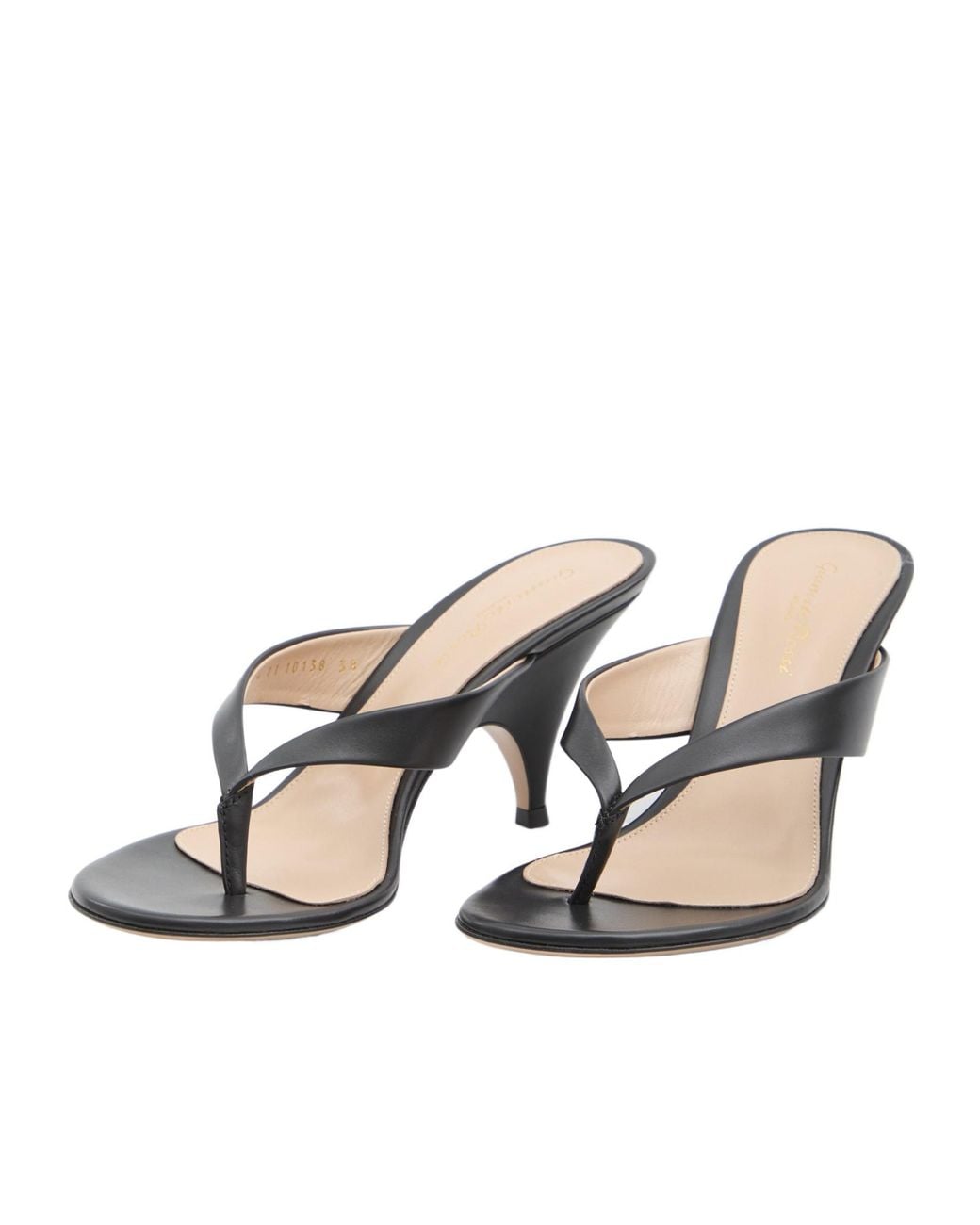 Gianvito Rossi Black Sofia Thong Sandals