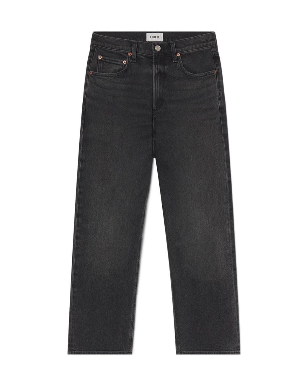 Agolde Gray Straight-Leg Jeans