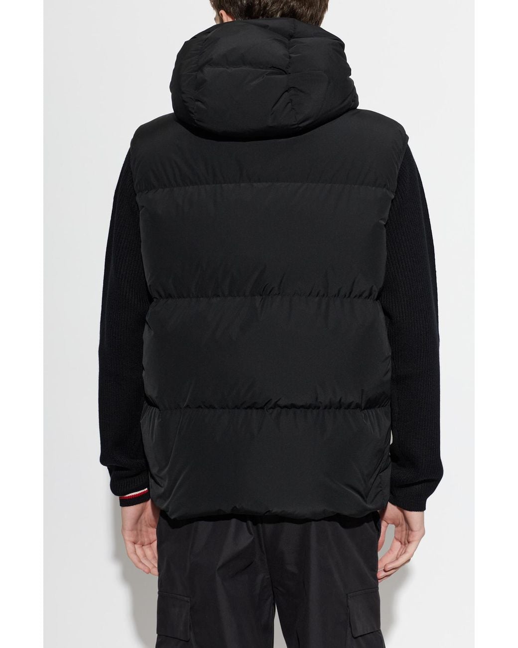 Moncler Black Aeclaire Hooded Down Vest for men
