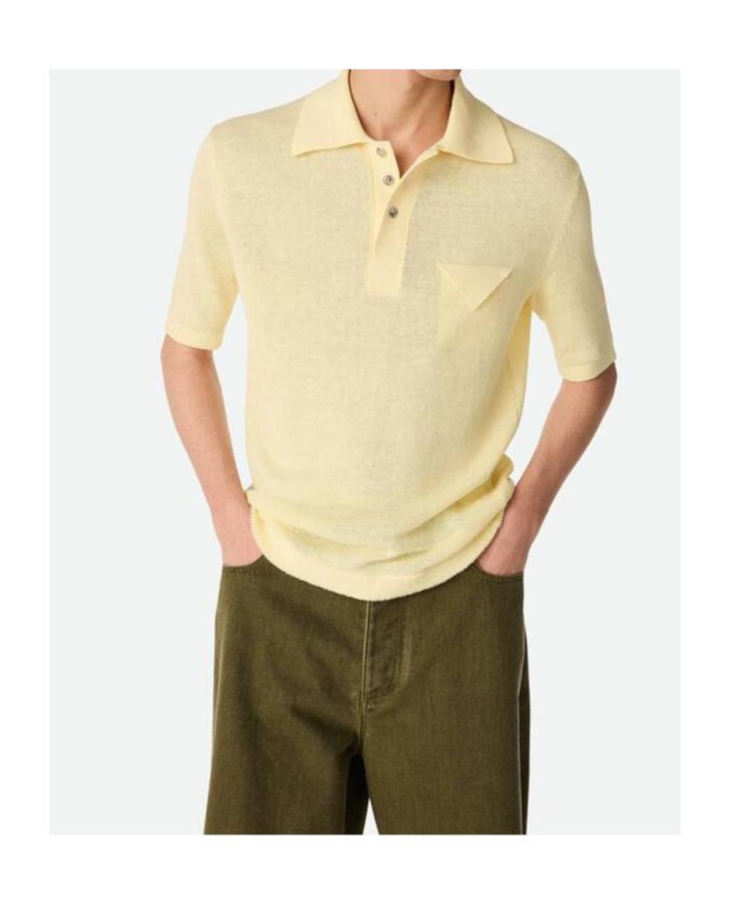 Bottega Veneta Green Short-Sleeved Regular Fit Polo Shirt for men