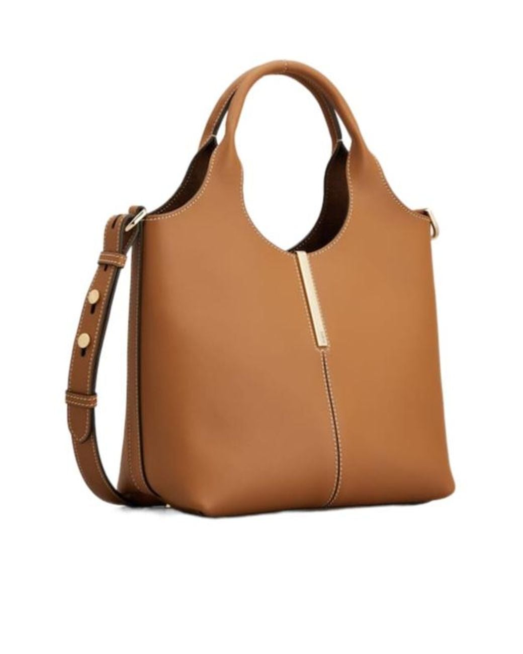 Tod's Brown Logo Engraved Mini Shopping Bag