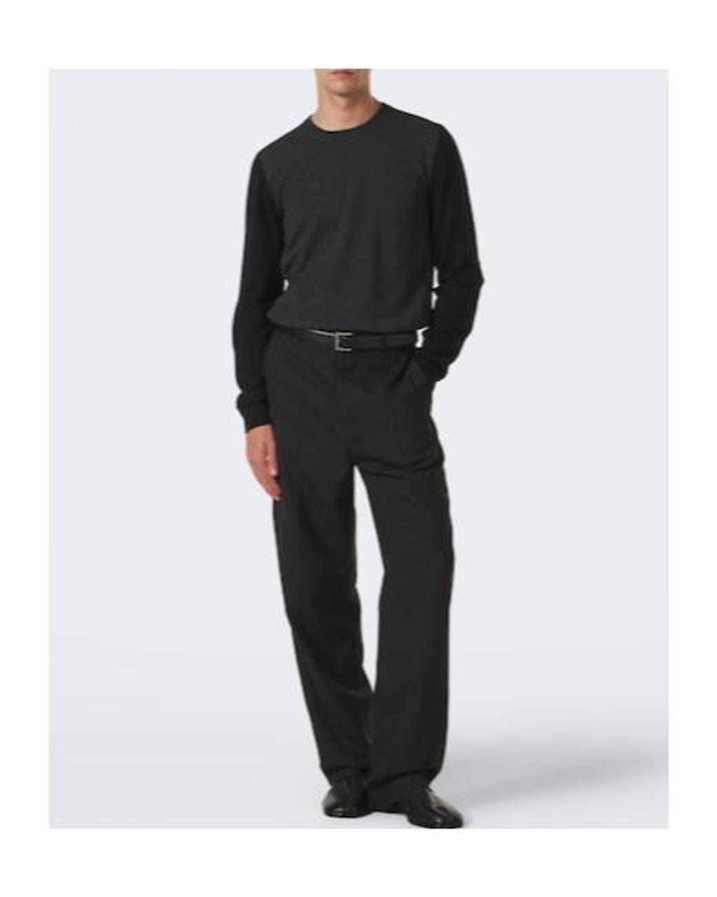 Maison Margiela Black Wool Wide-Leg Pants for men