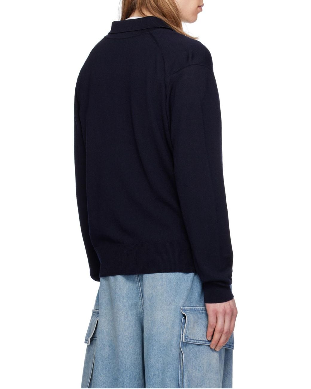 AMI Blue Ami De Coeur Knitted Cardigan for men