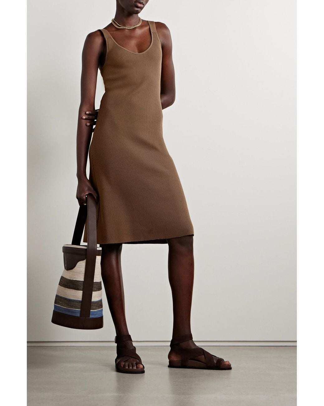 Vince Brown Simple Dress
