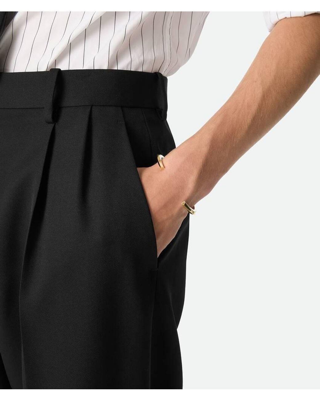Bottega Veneta White Stack Cuff Bracelet for men