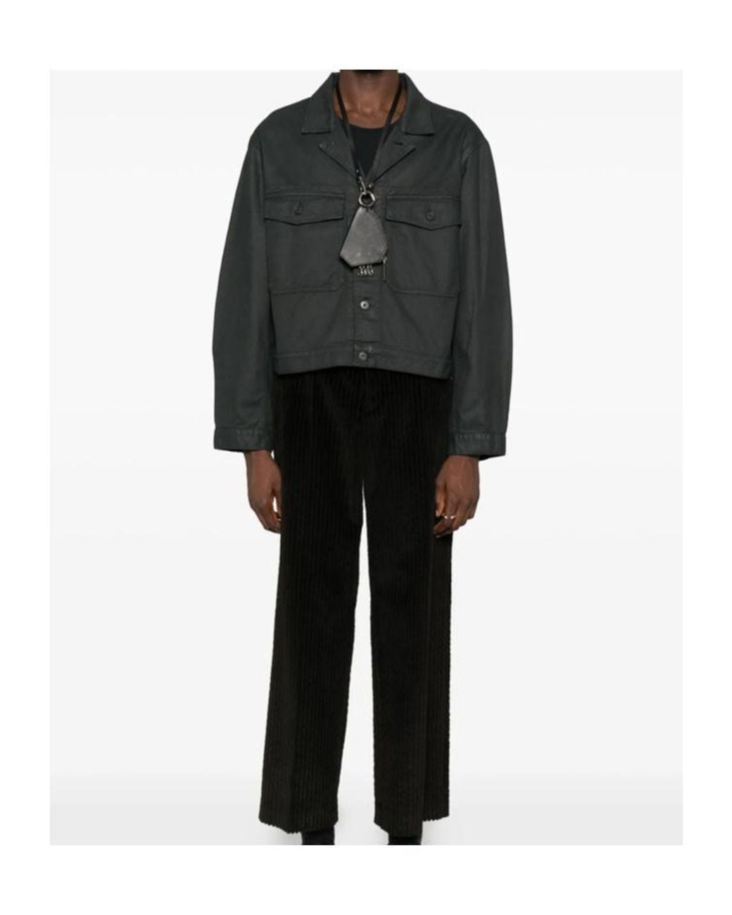 Lemaire Black Cotton Shirt Jacket for men