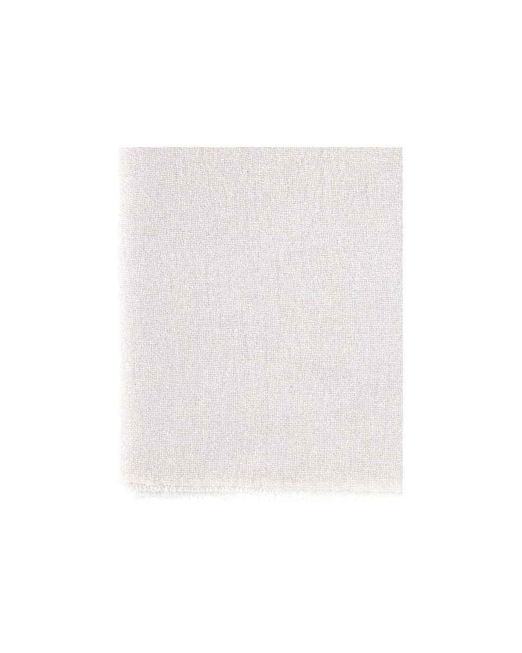 Gran Sasso White Fringed Lightweight Scarf