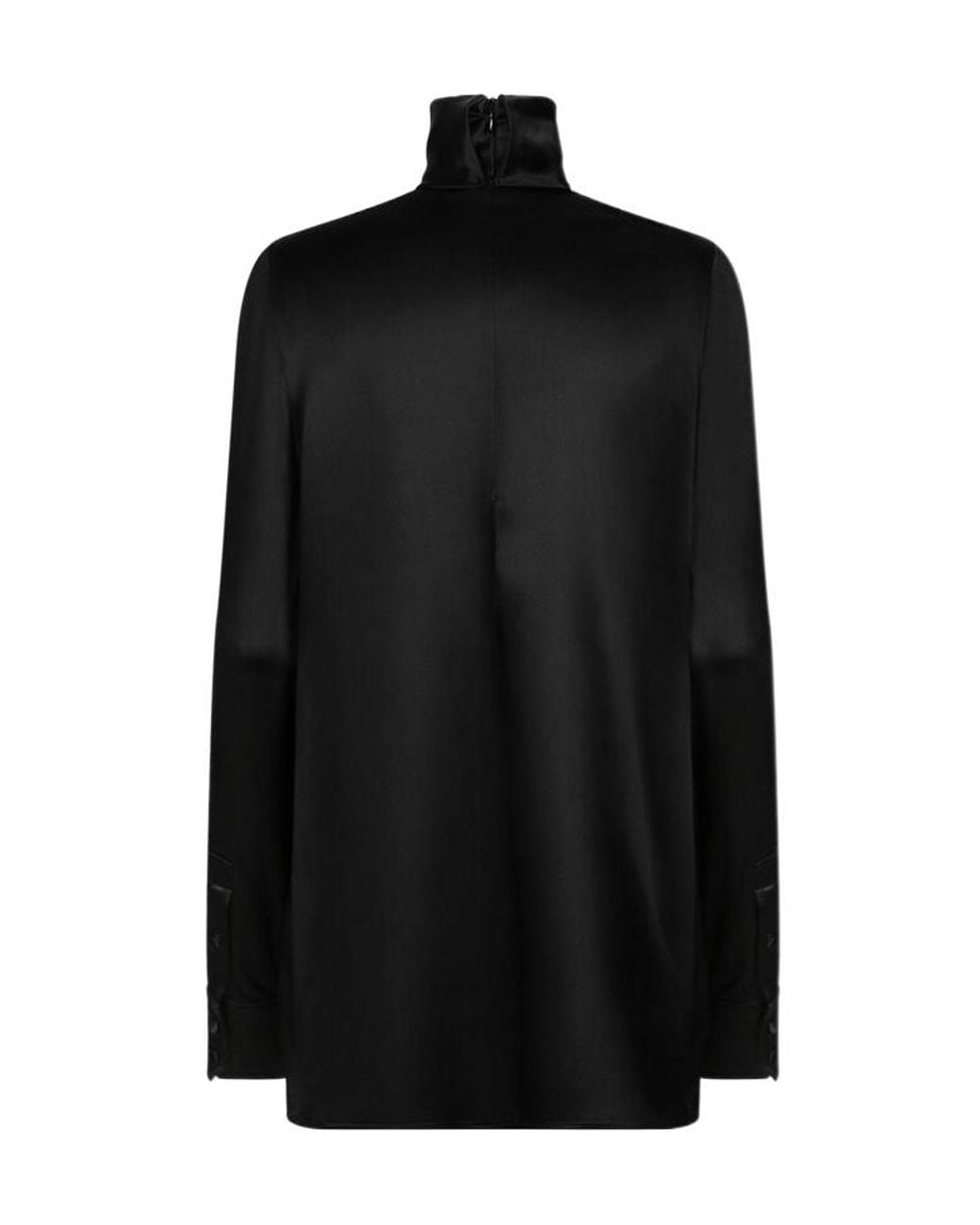 Dolce & Gabbana Black High Neck Satin Blouse