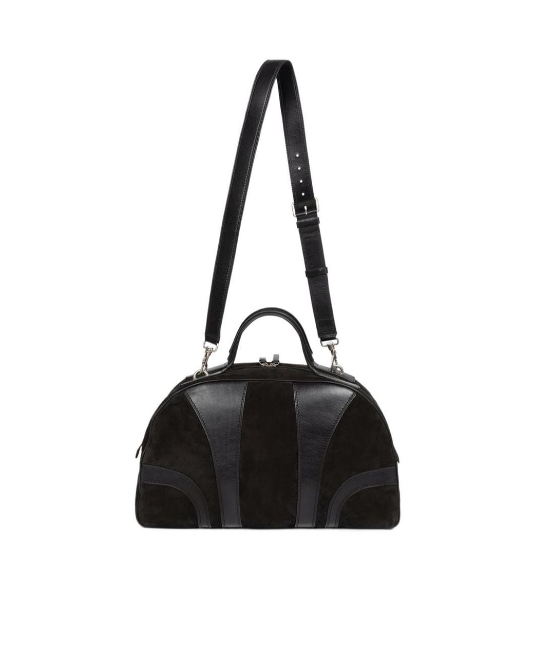 Dries Van Noten Black Suede Duffle Bag for men