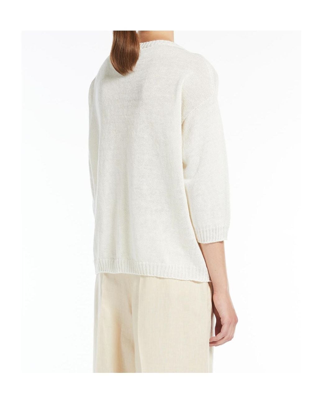Weekend by Maxmara White Oversized Linen Jumper