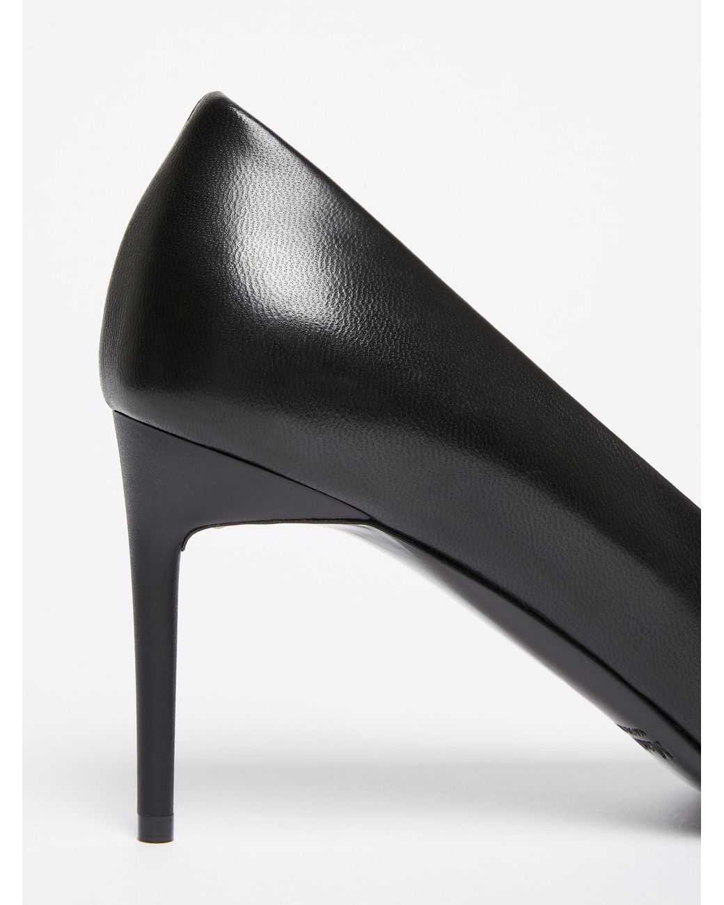 Max Mara Black Nappa Leather Court Shoes